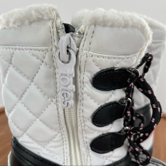 TOTES Kid's Snow Boots - Size 5 MED "Haddie" Style - White/Pink/Black - Picture 9 of 9